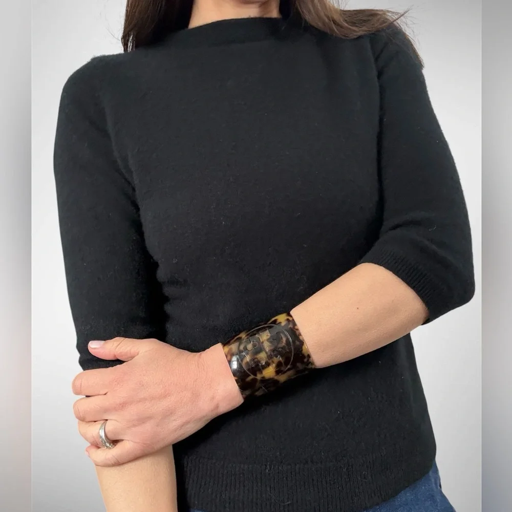 Tory Burch resin tortoise-shell cuff bracelet